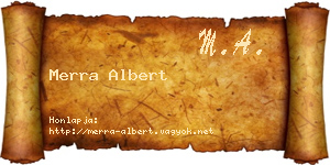 Merra Albert névjegykártya